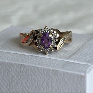 Solid 10k Gold Amethyst Ring